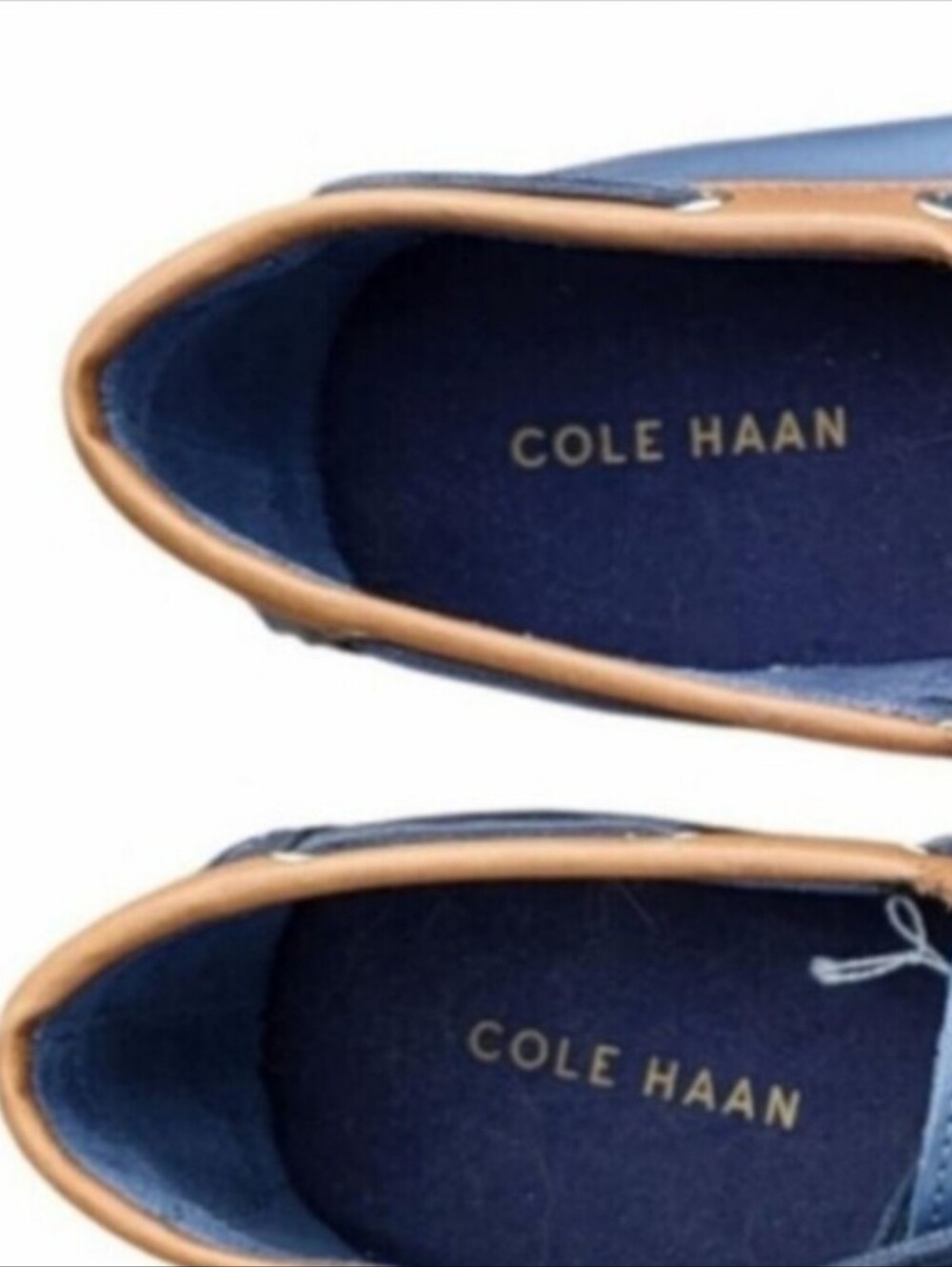 Cole Haan Leather Cornell 2 Eye Blue Brown Boat Shoe Loafer Preppy Dress Men 9 - Picture 6 of 10